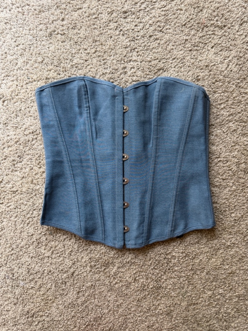 Strapless Corset Top in Blue Boning Size Small